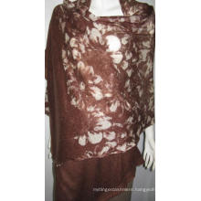 100% Cashmere Knit Printed Shawl Flr017